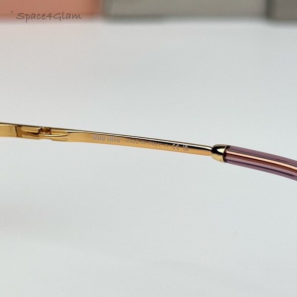 Miu Miu Women Sunglasses Gold Brown Gradient Violet Oval MU52YS 5AK06S BRAND NEW main image 7
